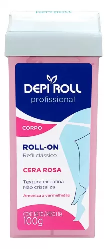 Cera Depilatória Depi-Roll Roll-On Refil Rosa 100g