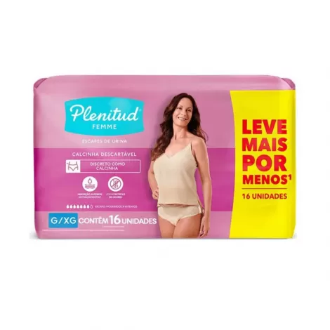 Roupa Íntima Plenitud Femme G/XG 16 unidades