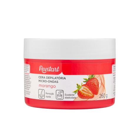 Cera Depilatória Revitart Basics Morango para Microondas 260g