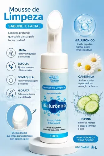 Mousse de Limpeza Hialurônico - Bem Me Quero