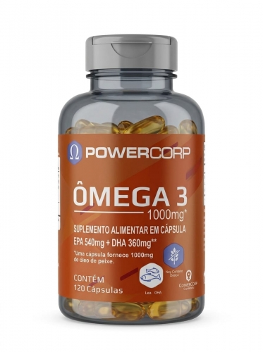 Ômega 3 1000mg EPA 540mg+DHA 360mg 120 cápsulas Powercorp
