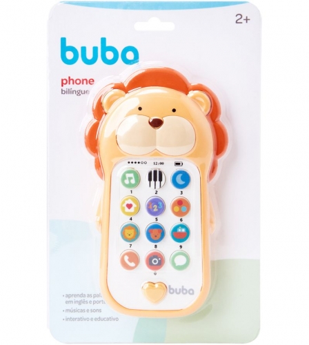 Buba Phone Bilingue Leao infantil interativo e educativo