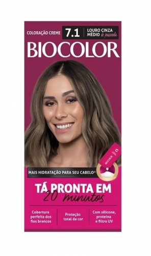 Kit Tintura Biocolor Mini Louro Cinza Medio 7.1 50g
