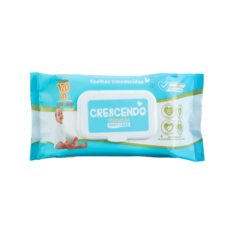 Toalha Umedecida Crescendo Premium Soft Care 120Un
