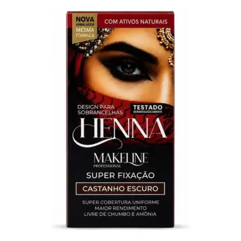 Henna Makeline 1,5G Castanho Escuro+10Ml