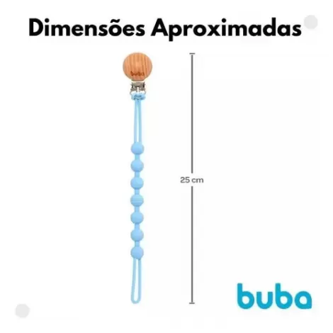 Prendedor De Chupeta BUBA Em Silicone Azul