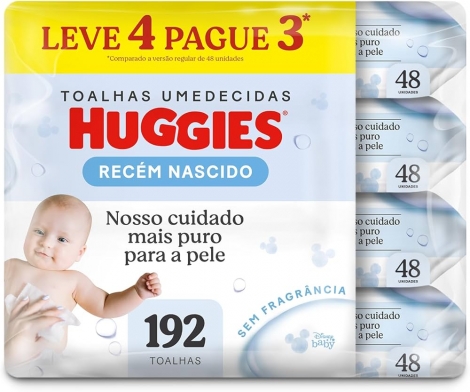 Toalha Umedecida Huggies L4p3 Recem Nascido