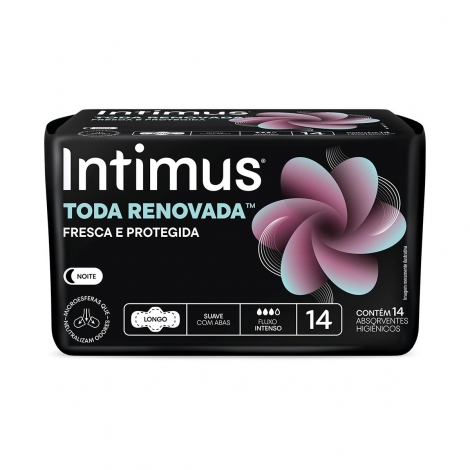 Absorvente Externo Ultrafino Intimus Dia & Noite Suave Com Abas 14 Unidades
