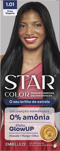 Tinta Star Color sem Amonia 1.01 Preto Elegante