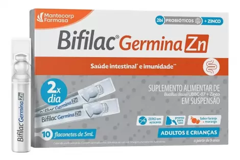 Bifilac Germina ZN 2Bi 5Ml 10 flaconete Laranja/morango