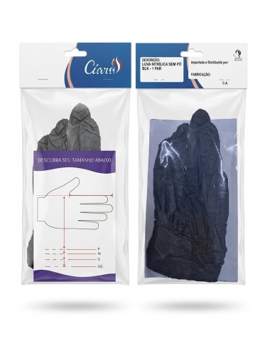 Luva Nitrilica Black tamanho G 1x Par - Santa Clara
