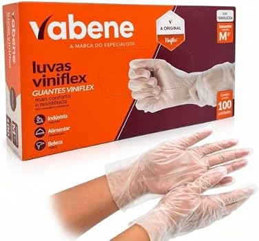 Luva Viniflex Vabene Sem Pó M 100 unidades