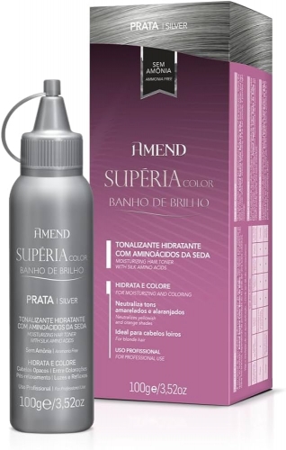 Máscara Tonalizante Supéria Color Banho de Brilho Amend Prata 100g