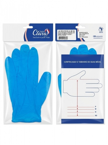 Luva Nitrilica Azul tamanho G x 1 par