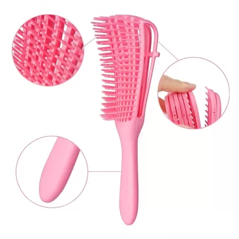 Escova Cabelo Polyplus C8 Pentes Rosa  Santa Clara