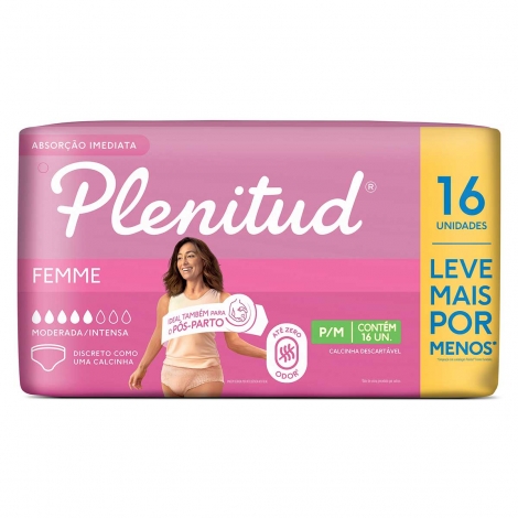 Roupa Íntima Plenitud Femme P/M 16 unidades