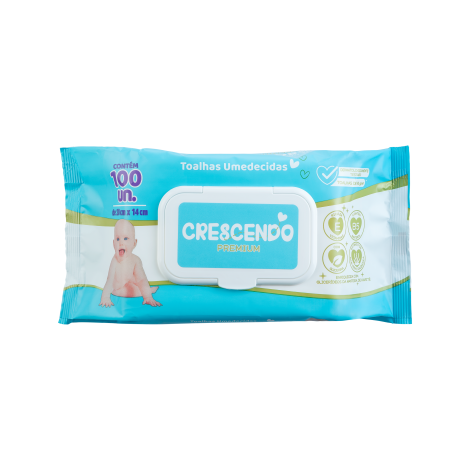 Toalha Umedecida Crescendo Premium 100Un