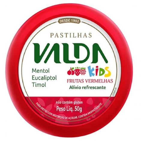 Pastilha Valda Kids 50G Frutas Vermelhas
