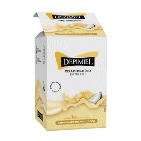 Cera Depil 1Kg Choc Branco Tabletes Depimiel
