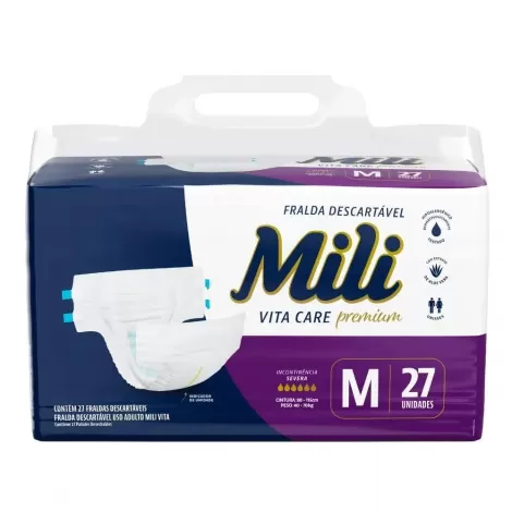 Fralda Geriatrica Mili Vita Mega M 27Un