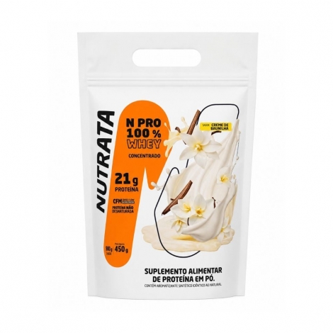 Whey 100% concentrado Baunilha Refil 450G Nutrata