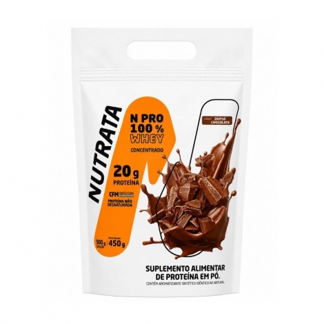 Whey 100% concentrado  Chocolate Refil 450G Nutrata