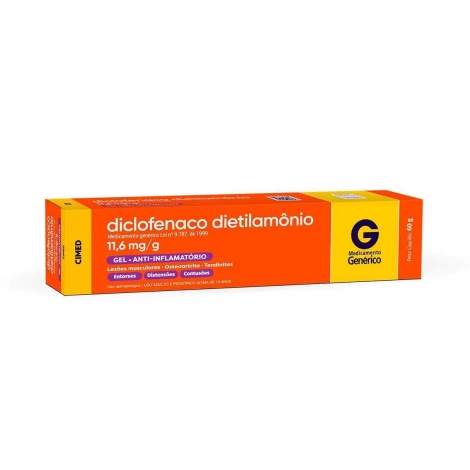 Diclofenaco Dietilamonio Gel Genérico Cimed 10mg 60g