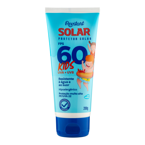 PROTETOR SOLAR KIDS FPS 60 200 G LOCAO REVITART SOLAR