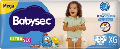 Fralda Babysec Galinha Pintadinha Ultrasec XG 30 unidades