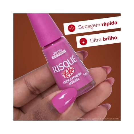 Esmalte Risque Nu Cremoso Kit Kat Amor A Primeira Mordida