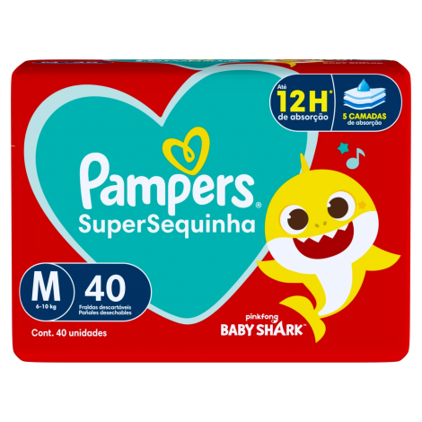 Fralda Pampers Supersec Mega M 40Un