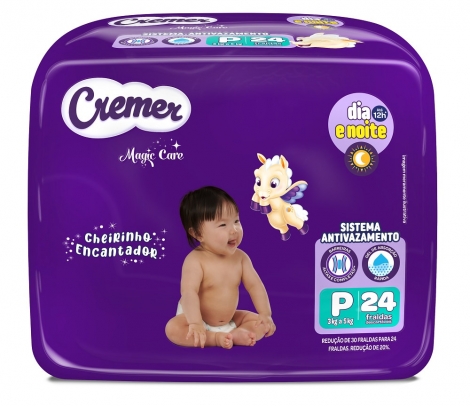 Fralda Cremer Dia e Noite Magic Care Jumbo P 24Un