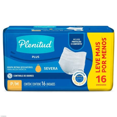 Roupa Íntima Plenitud Active Plus P/M 16 Unidades