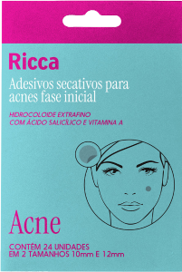 Adesivos Secativos para Acnes Ricca Fase Inicial com 24 Unidades