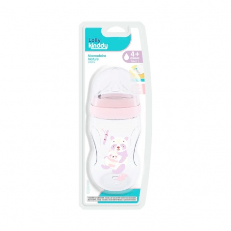 Mamadeira Lolly Nature 330mL Aureaflow3 rosa