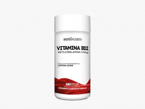 Suplemento Alimentar Vitamina B12 com 180 cápsulas Santo Hábito