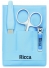 KIT MANICURE INFANTIL RICCA AZUL CORTADOR DE UNHA+TESOURA DE UNHA+LIMA DE UNHA