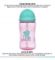 Buba Garrafinha com canudo Dino Patinete Rosa/verde 400mL